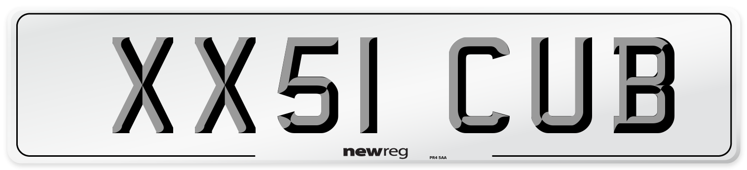 XX51 CUB Number Plate from New Reg